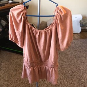 New Women’s LC Lauren Conrad blouse Sz XXL blush in color smocked waist style